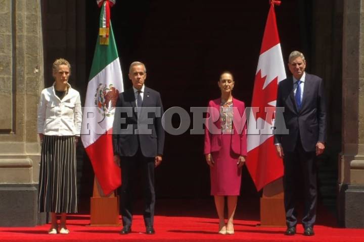 Recibe Sheinbaum a Carney en Palacio Nacional
