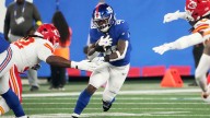 Giants’ Tyrone Tracy leaves Chiefs game with injury concern