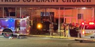 Pickup truck crashes into church, 1 found unconscious