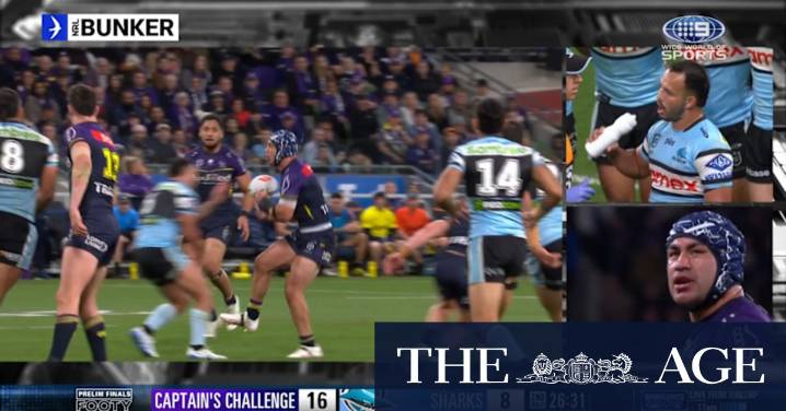 Hughes bleeds from Trindall's big hit