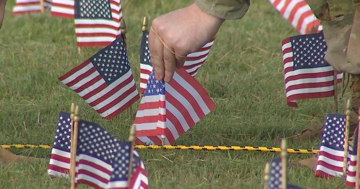 Nearly 3,000 flags placed at Lane Funeral Home in remembrance of 9/11