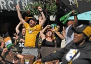 Steelers fans flood Sixth Street in Pittsburgh for game vs. Vikings in Dublin