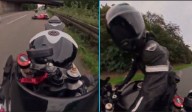 Video: Rider falls, unmanned bike creates chaos on highway