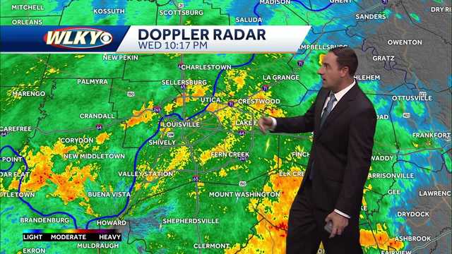 Steady showers overnight then finally drying out Thursday