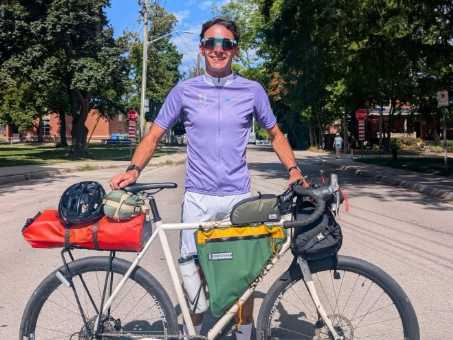 Burlington man rides 4,000 km for his late partner and 'lovely lady'
