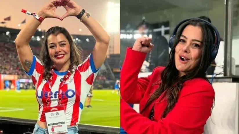 Ahora como periodista deportiva: Larissa Riquelme, 'La novia del Mundial', se luce en partido entre Perú y Paraguay