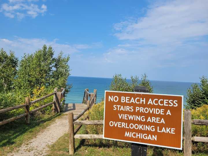 No beach in sight for Up North state park overlooking Lake Michigan