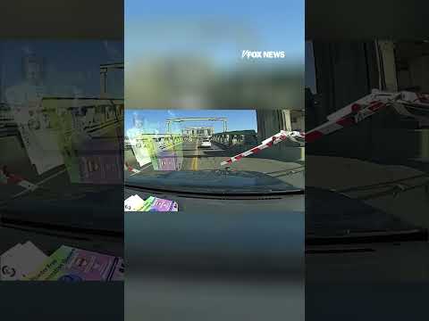 WATCH: Driver jumps gap in bridge to flee from police #shorts #usa #us #policechase