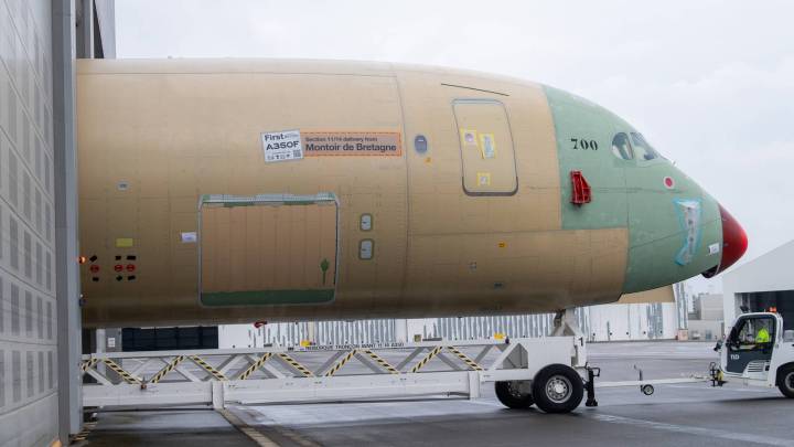 1st Airbus A350F Aft Fuselage Arrives At Final Assembly Line In Toulouse