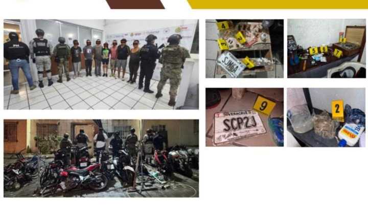 Detienen a Siete Personas Durante Operativo de Cateo en Fraccionamiento de Veracruz