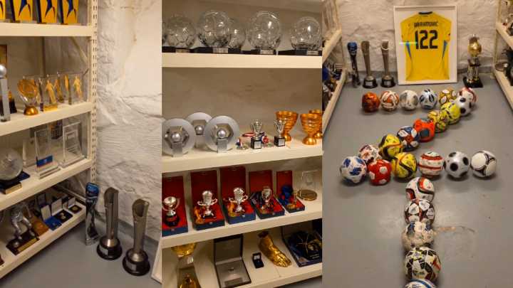 Ibrahimovic presume de legado mostrando todos sus trofeos en un sótano que deja mucho que desear