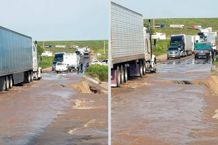 Alertan por deslave en la carretera Flores Magón