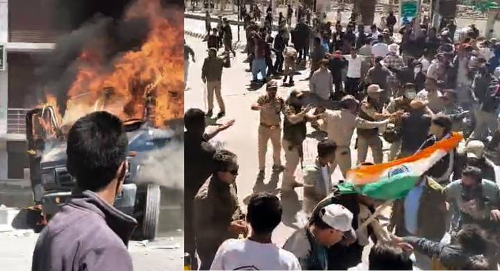 Ladakh statehood protests: Youth set BJP office on fire, clash with police in Leh