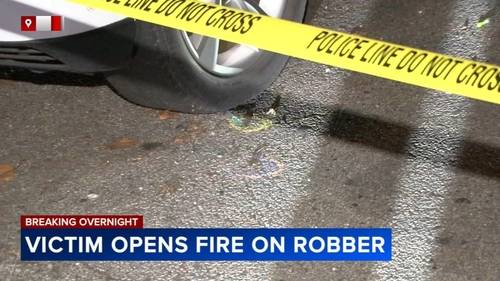 Victim opens fire on alleged robber in Philadelphia's Olney section, police say