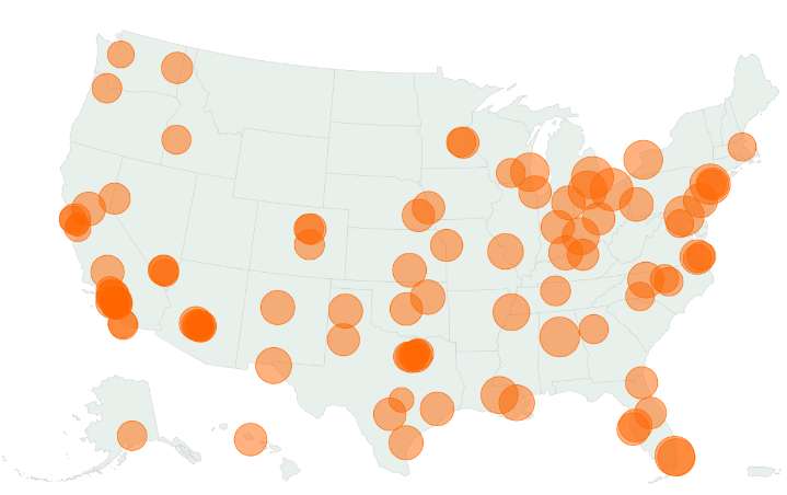 Map Shows Cities That Spend the Most
