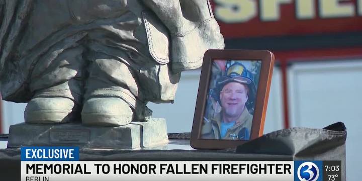 Fallen firefighter added to memorial in Berlin a year after his death