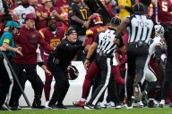 Commanders coach Dan Quinn bloodied in sideline collision with Marcus Mariota