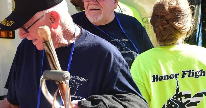 Veterans return to Clarksburg, West Virginia, after Honor Flight trip to Washington, D.C.