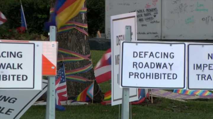 Demonstrators call for solidarity after assault near Pulse memorial