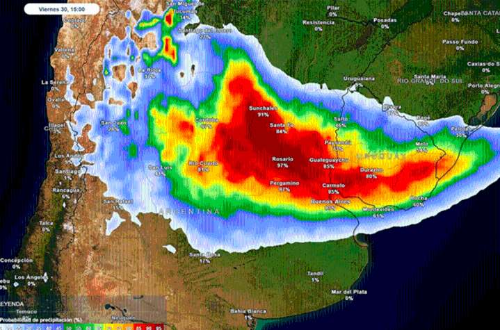 Cambio el pronóstico y se elevó el alerta a naranja por tormentas fuertes