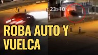 (VIDEO) CONDUCTOR VUELCA TRAS PERSECUSIÓN EN LEÓN