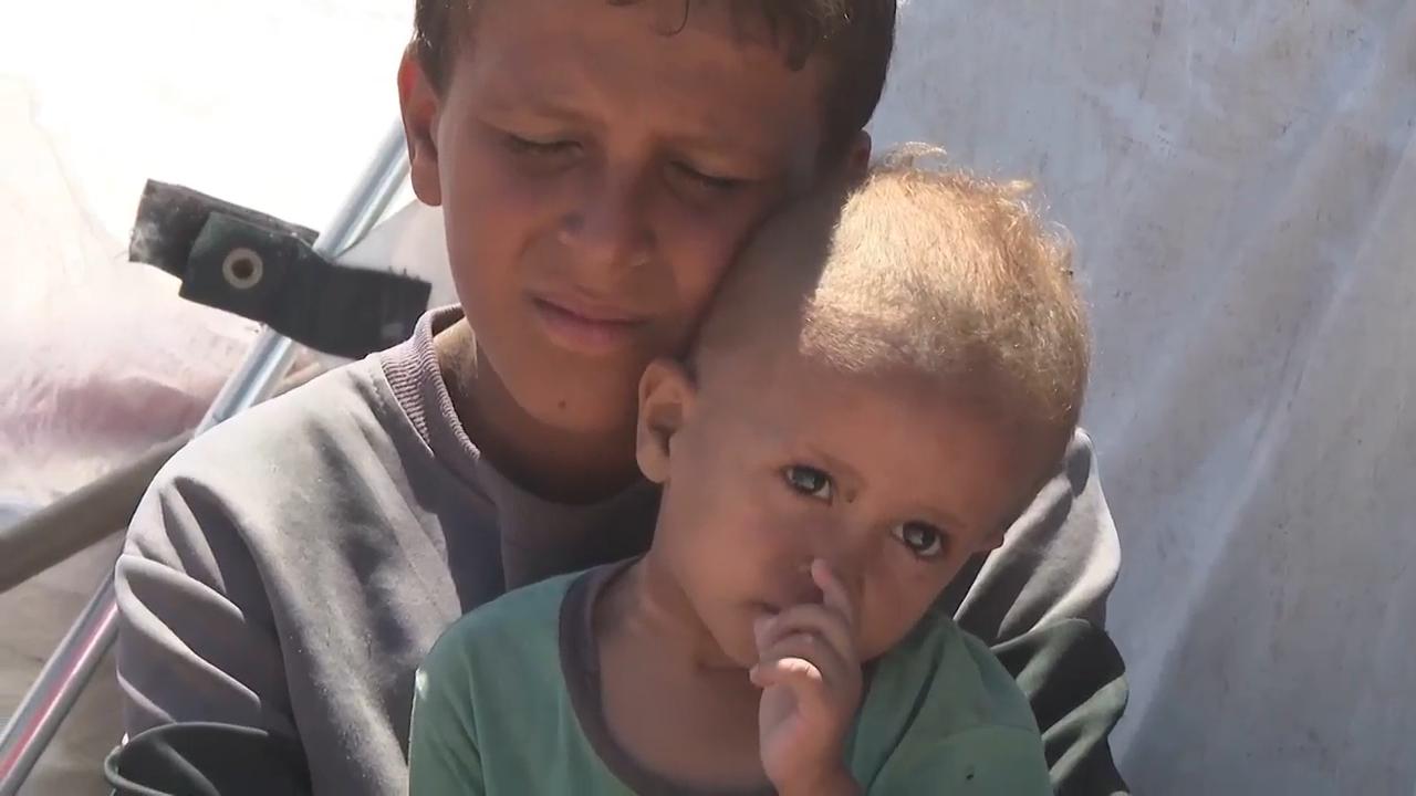 'We fled to the street': Palestinian family puts up tent at roadside after dispersal from Gaza City