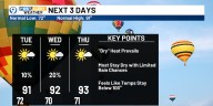 Heat builds as rain chances stay limited