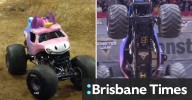 Monster Jam driver Jamie Sullivan demonstrates her signature move