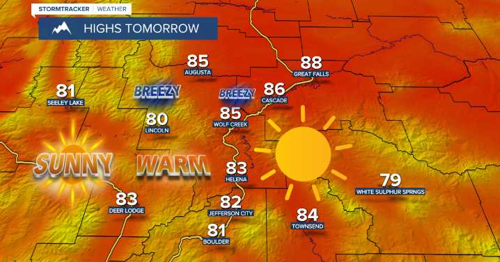 Sunny and warm on Thursday; Cooler and breezier on Friday