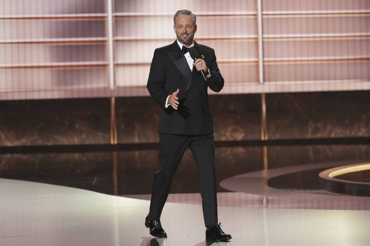 Emmys host Nate Bargatze jokes about the television industry, devises gag to keep speeches short