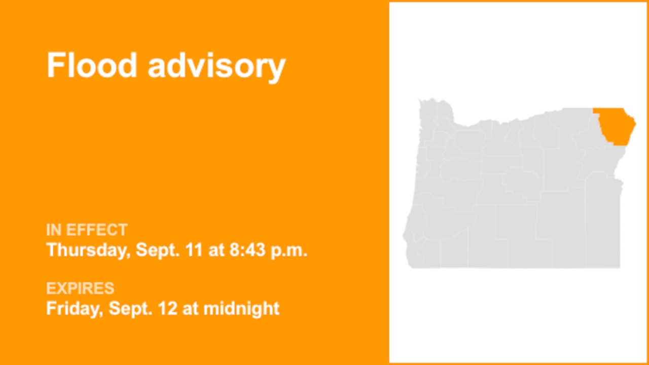 Flood advisory for Wallowa County until early Friday caused by intense rain