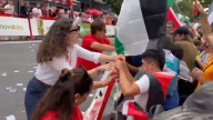 Así fue el tenso momento en Bilbao el que los manifestantes propalestinos provocaron la cancelación de la etapa de La Vuelta a España