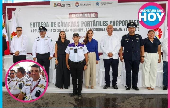 Instalan 725 cámaras corporales para policías en Benito Juárez