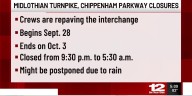 Midlothian Turnpike, Chippenham Parkway ramps to close for paving