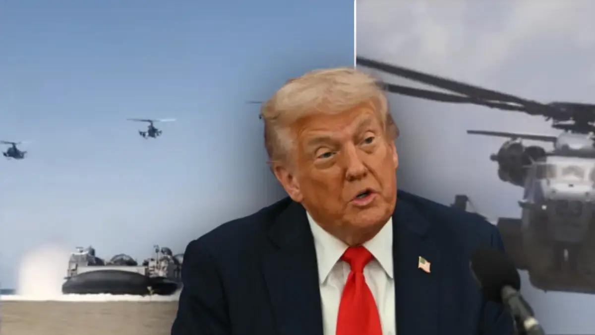 Estados Unidos revela nuevo video de impresionante despliegue militar en el Caribe en medio de tensiones con Venezuela: tanques, helicópteros y más