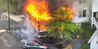 Amherst Fire Department battles massive blaze