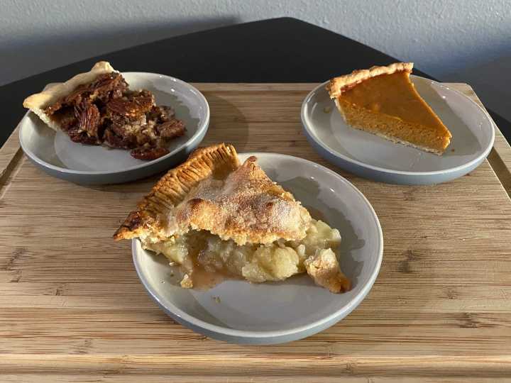 I tried making Ina Garten's pumpkin, apple, and pecan pies. I'll never use anyone else's crust recipe again.