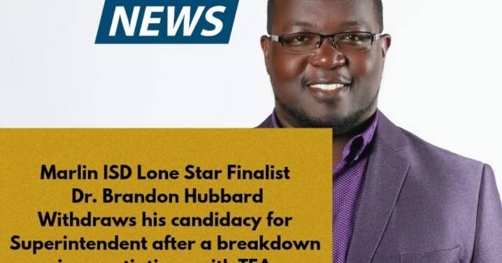 Marlin ISD superintendent finalist Brandon Hubbard has withdrawn