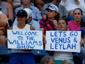Tennis-Serena coaching from afar as Venus and Fernandez reach US Open doubles quarters