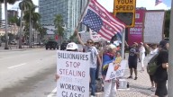 Workers across South Florida protest unfair wages, billionaire influence in Labor Day rally