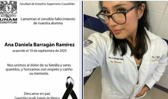 Muere Ana Daniela, estudiante de la UNAM reportada como desaparecida tras explosión en Iztapalapa