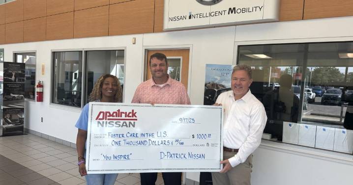 D-Patrick Nissan donates $1,000 to Foster Care in the US in Evansville