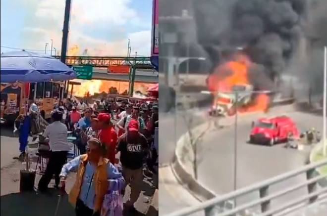 Video: Explosión de pipa deja varios heridos y provoca cierre en la México