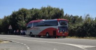 Un herido al colisionar un turismo y un autobús de Avanza a la altura de Machacón