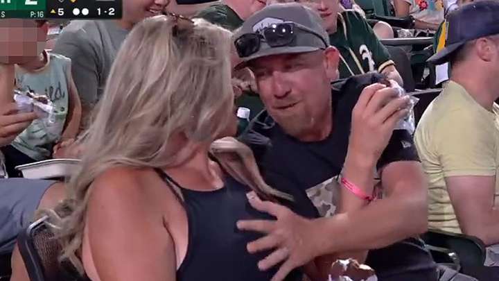 NBC cameras forced to quickly cut away and broadcasters stunned in silence after 'boob grab' at MLB game