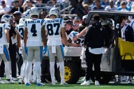 Panthers receiver David Moore carted off field with elbow injury on game’s first play
