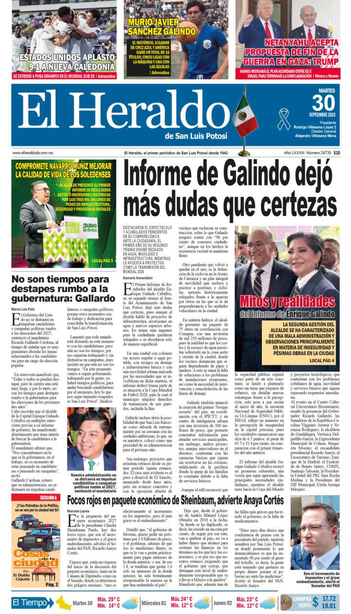 Edición impresa 30 de septiembre de 2025