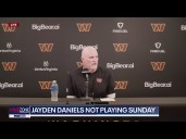 Commanders QB Jayden Daniels will not play Sunday against the Raiders