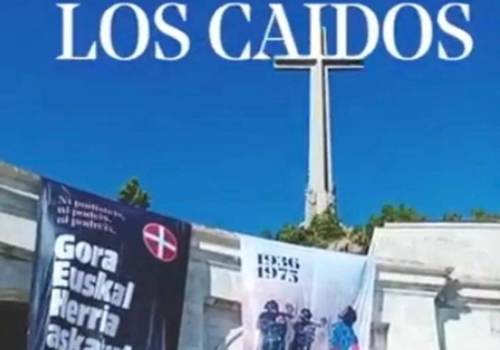 Sortu despliega una pancarta en recuerdo de los etarras 'Txiki' y Otaegi en el Valle de los Caídos