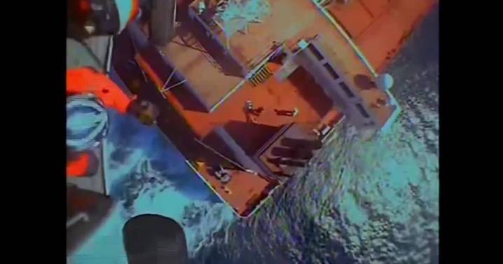 Video: Coast Guard crews rescue person suffering medical emergency from freighter on Lake Superior